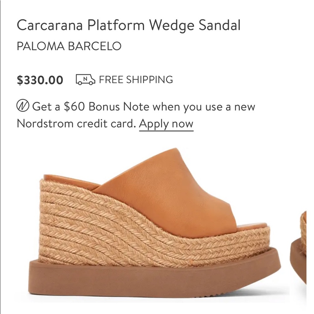 NWOT Paloma Barcelo wedge sandals size 38